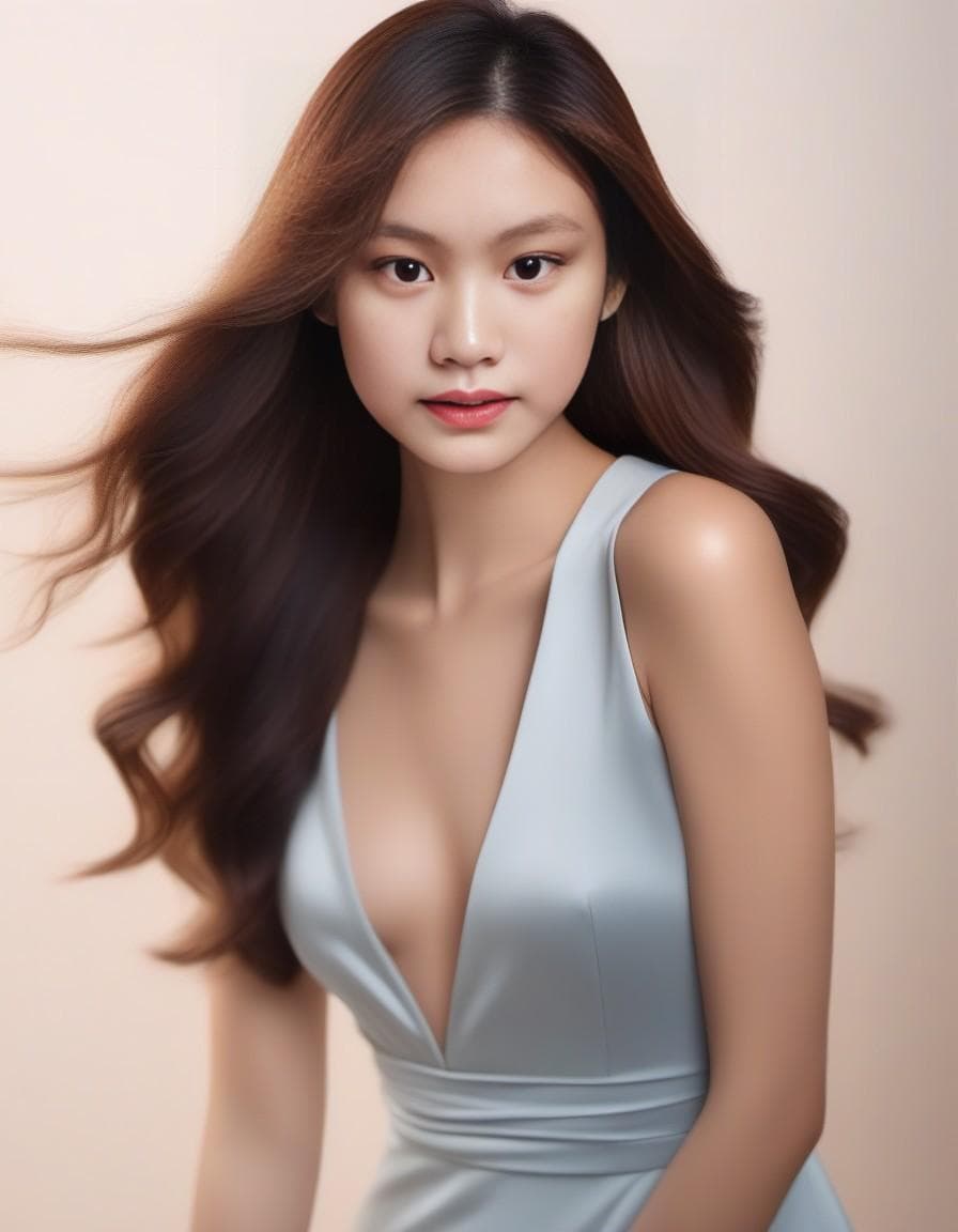AI generated: High detailed high heels short dress fair skin glowing face attractive looking