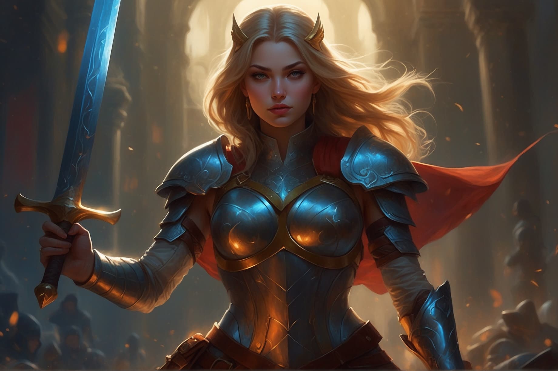 AI generated: A gorgeously fierce Bulgarian princess, possessing flawless curves and adorned in ancient Bulgarian ...