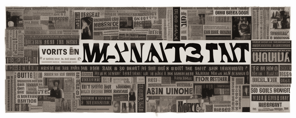 AI generated: Slogan Manifesto, collage, very large words,
