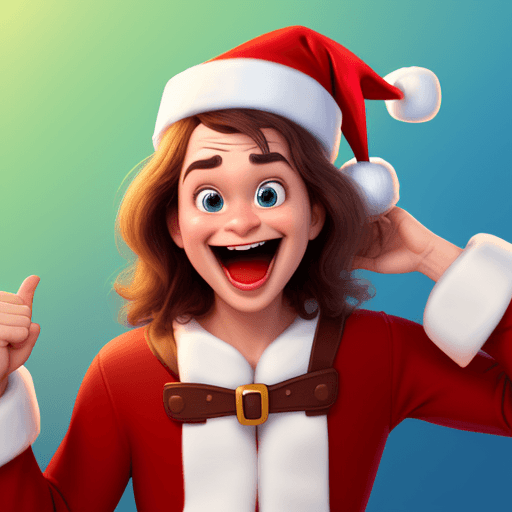 AI generated: Imagine A funny crap wearing Santa's hat in Disney's Pixar style