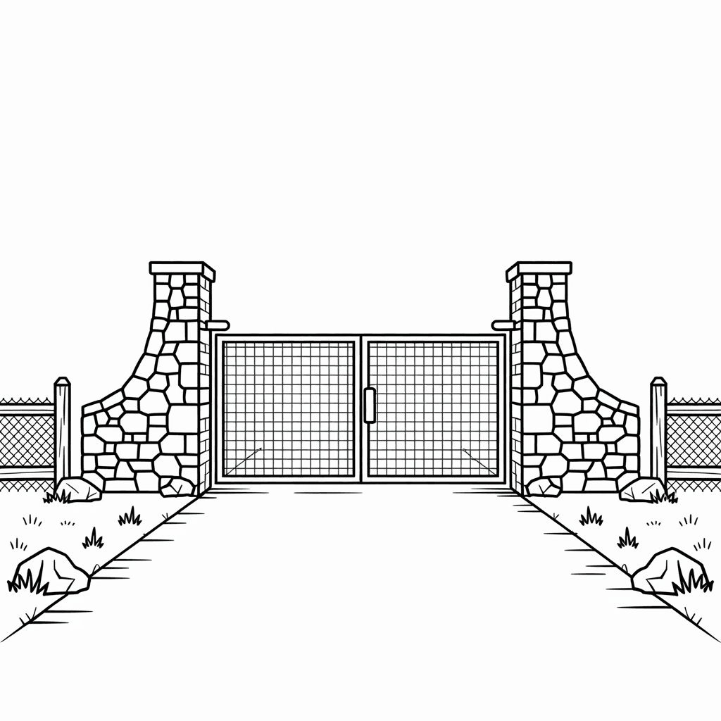 AI generated: Can you please give me an diagrammatic architectural exterior elevation of an AUTOMATED ROLLING HOG ...