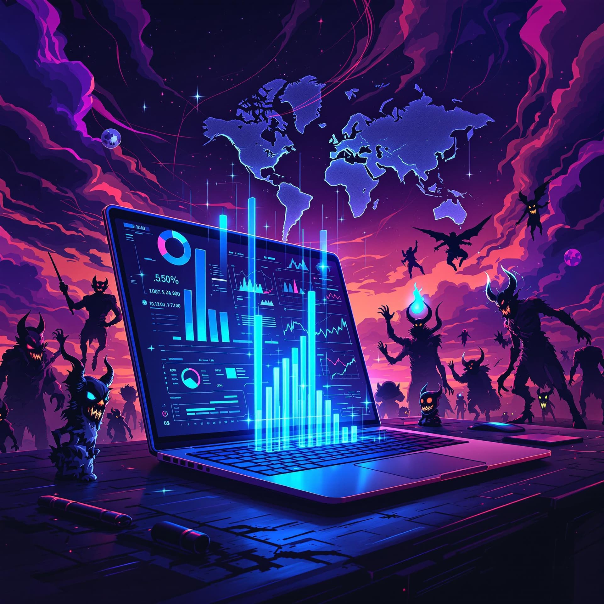 AI generated: highly detailed, exaggerated expressive features, Image is a  ultra-detailed dark, retro gothic cart...