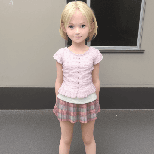 AI generated: Little blonde 10 year old girl 