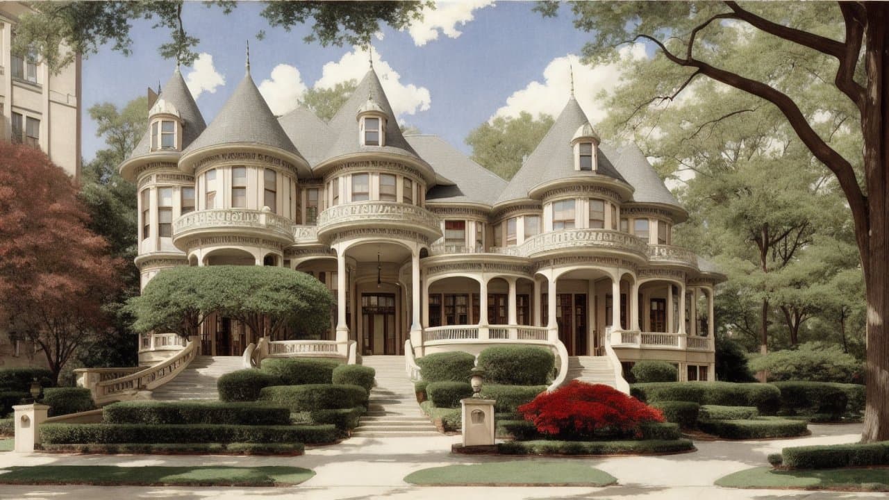 AI generated: art nouveau mansion in harlem by jean-leon gerome :: art nouveau mansion in harlem by james paick ::...