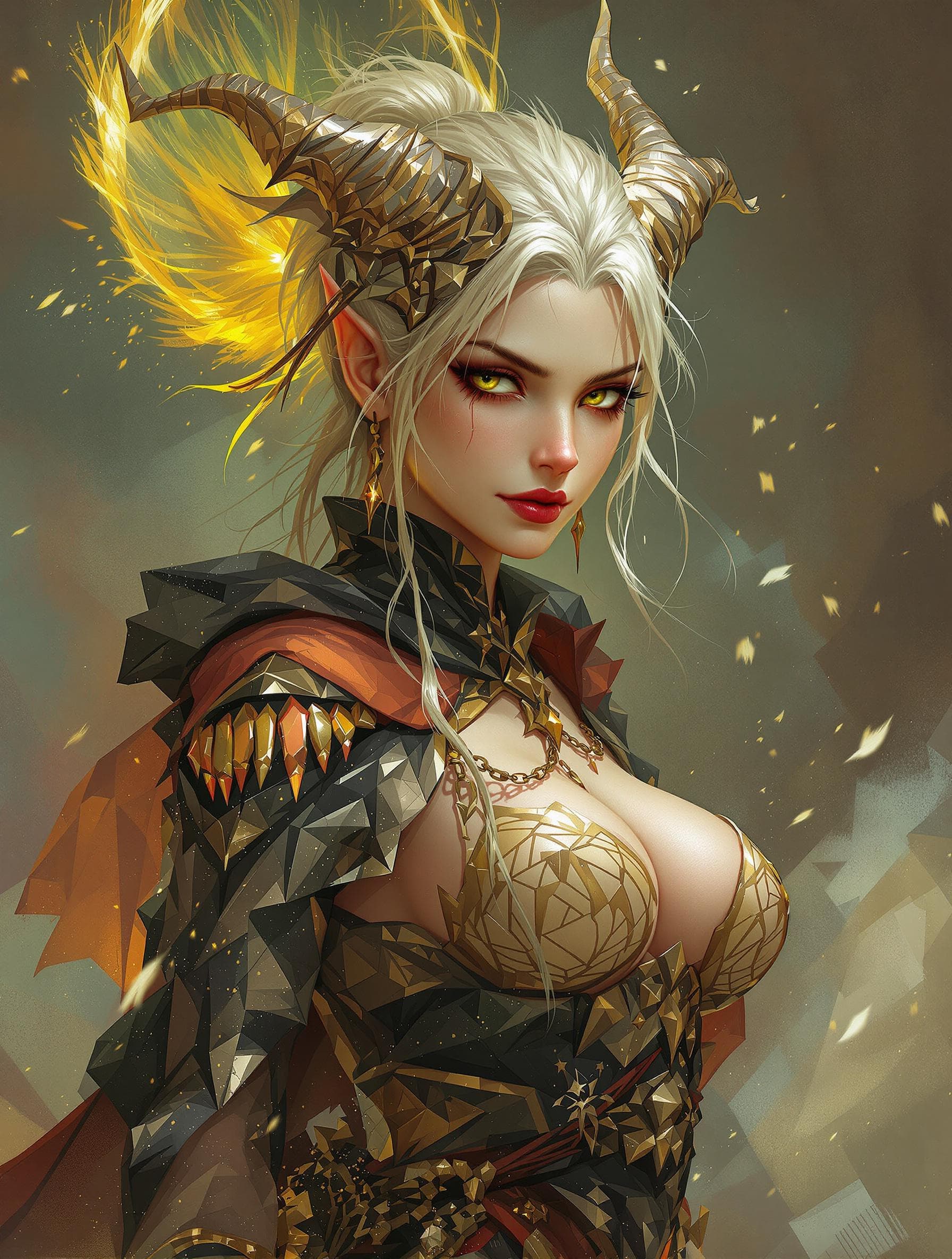 AI generated: Random mythic creature girl, random age. Random god place environment. Godess clothes.