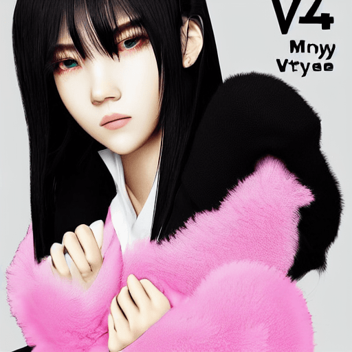 AI generated: mdjrny-v4 style, its so fluffy im gonna die, cgi, black pink,