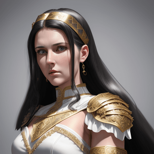 AI generated: ((extreme detail)),(ultra-detailed), female, fighter, mystic, long black hair, appearance ((actress ...