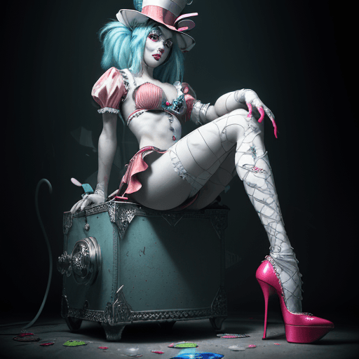 AI generated: Ultra-realistic, photorealistic, of an 18-year-old ultra-beautiful, insane girl as Alice in Wonderla...