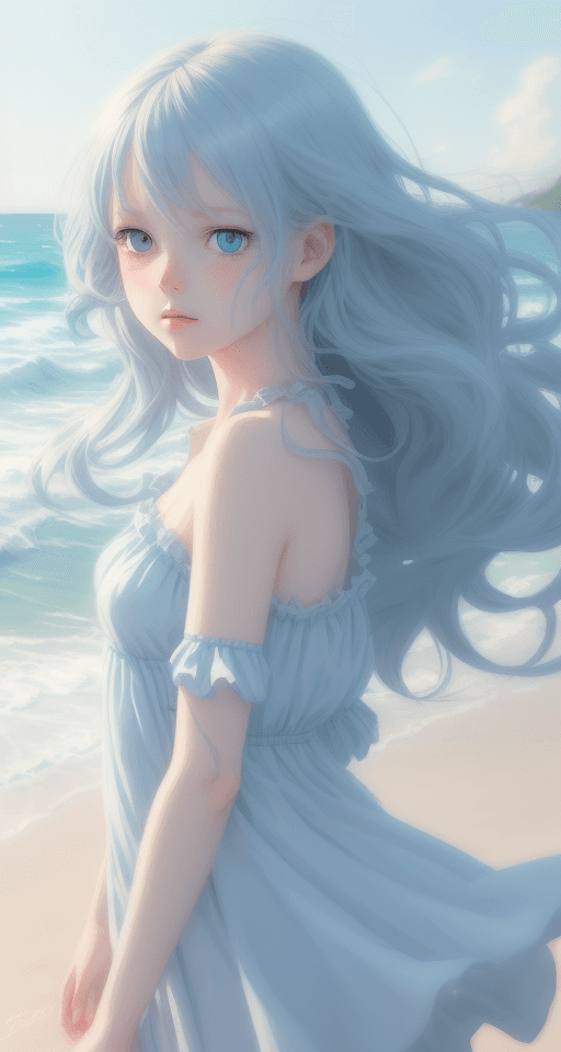 AI generated: digital girl illustration by krestian storgin art, in the style of romantic soft focus and ethereal ...