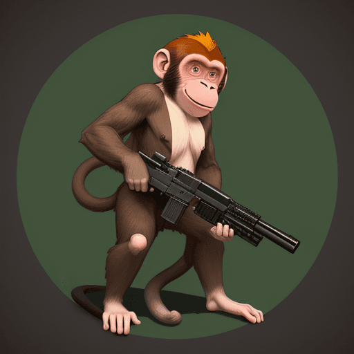 AI generated: russian 2d monkey with a gun