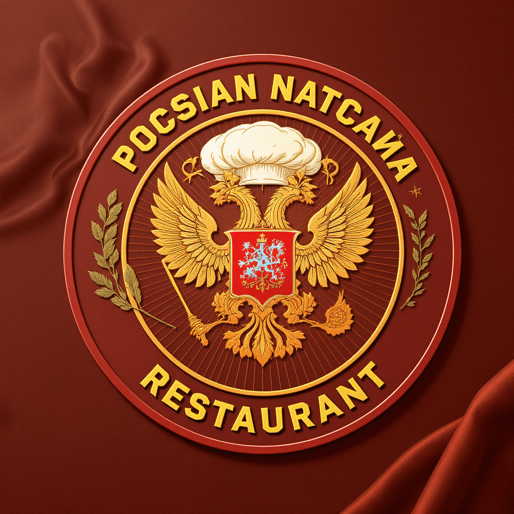 AI generated: create the logo with 3d style about russian national kitchen restaurant 