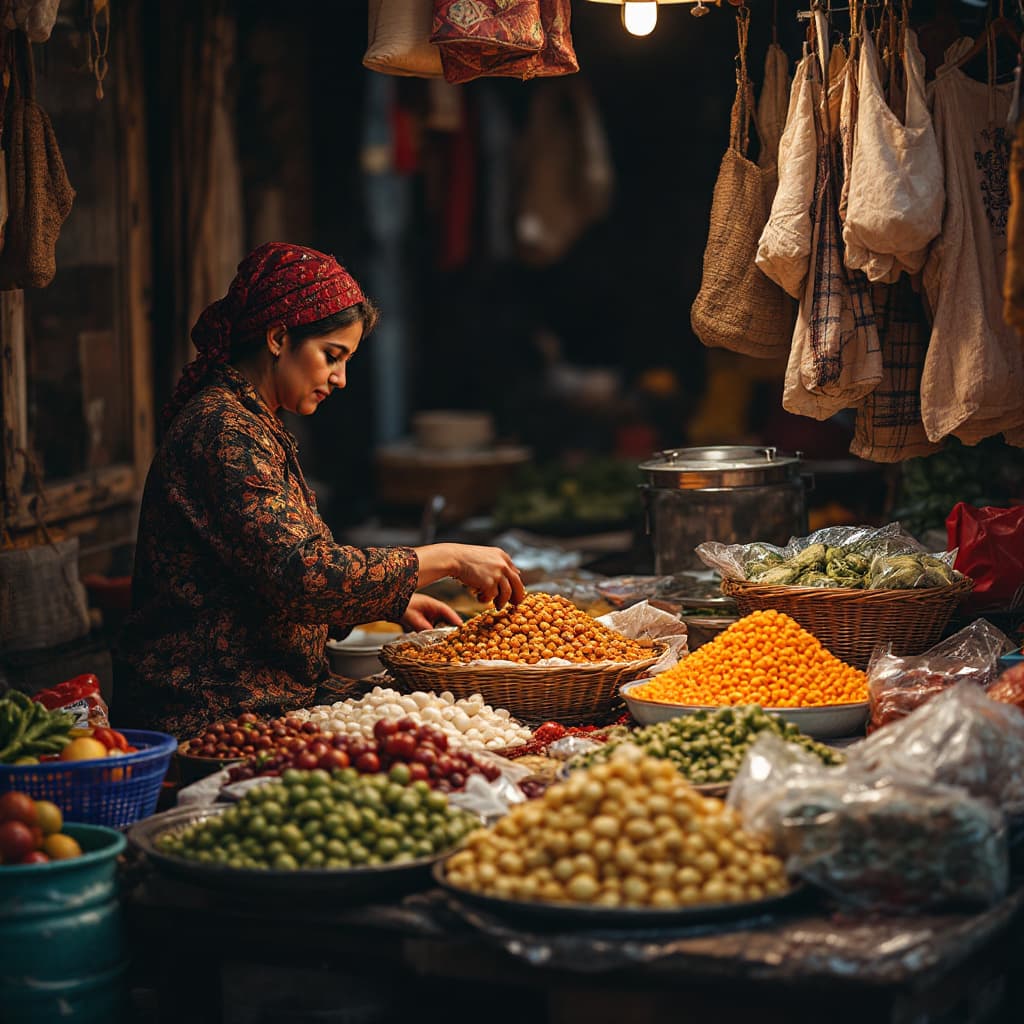 AI generated: woman selling foodstuff
