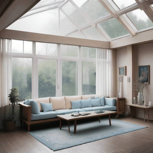 AI generated: High resolution photography interior design, dreamy sunken living room conversation pit, wooden floo...