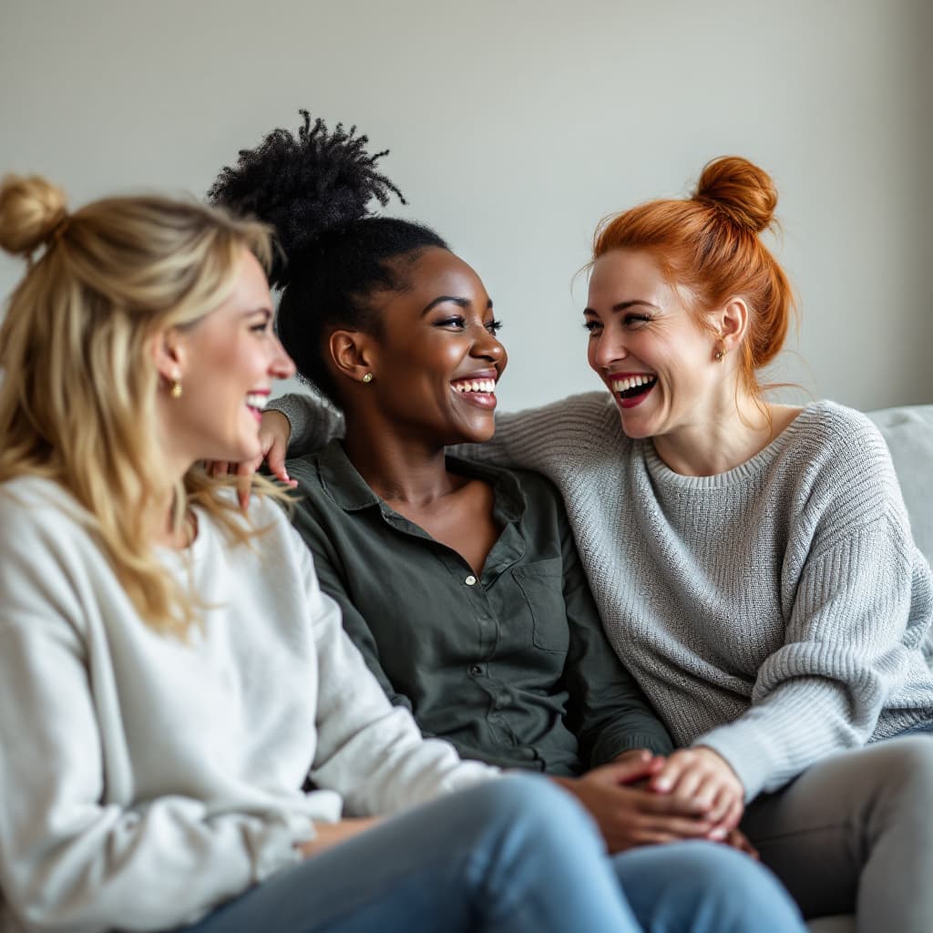 AI generated: Hyper realistic photograph of three women,a blonde norwegian named sarah with distince norwegian fea...