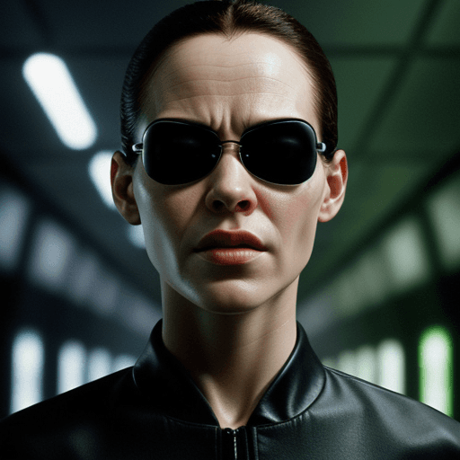 AI generated: Hyper realistic eye level, Agent Smith from the Matrix 