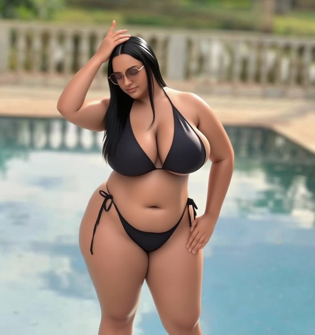 AI generated: (breathtaking latin fat woman), voluptuous, (big ass), (anus:1.15), (detailed face), brunette, (ligh...