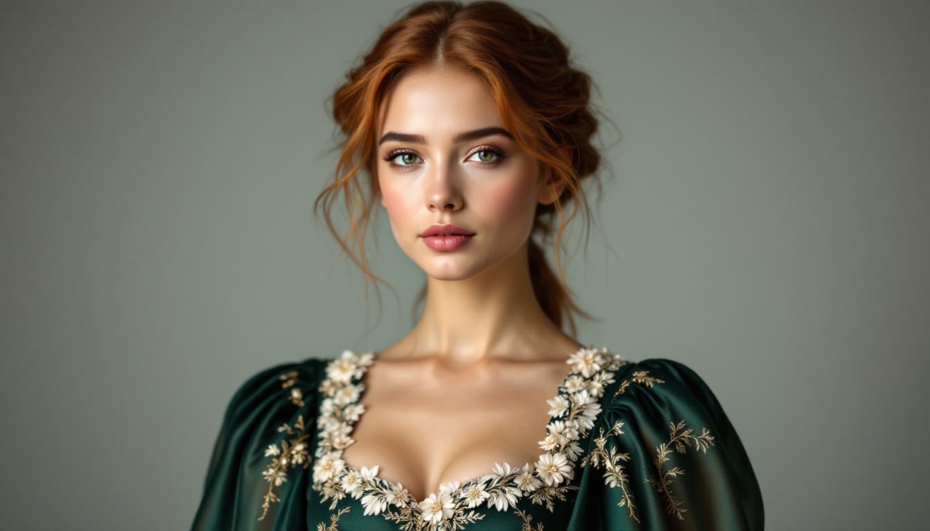 AI generated: Retrato de jovem mulher, etnia indeterminada, aproximadamente 17 anos, com olhar directo e expressão...
