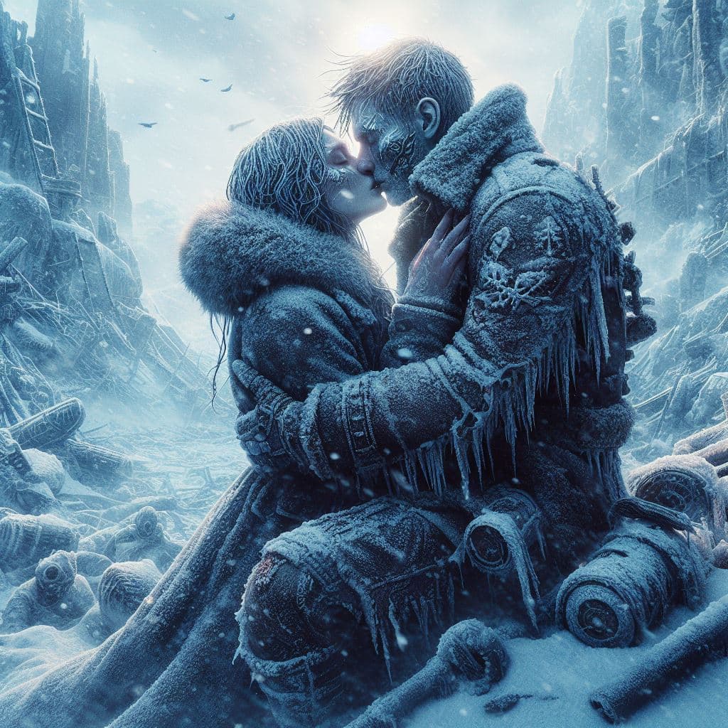 AI generated: full body image in a frostpunk world , very high detailed photorealistic cinematic image very high i...