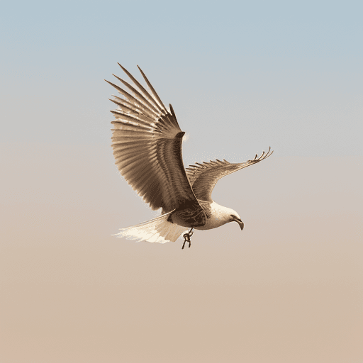 AI generated: A natural vector of a bird soaring, with intricate feather patterns, in shades of brown and beige, i...