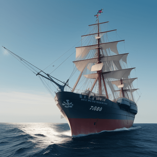 AI generated: A ship sailing towards the target