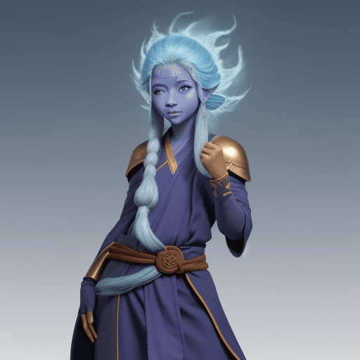 AI generated: Air genasi monk 