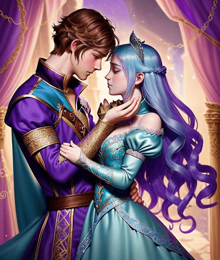 AI generated: A romantic fantasy set in a world of magic and wonder, where a prince and a princess from rival king...