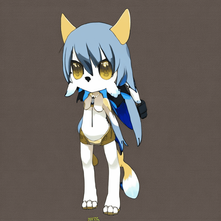 AI generated: Gray wolf from kemono friends
