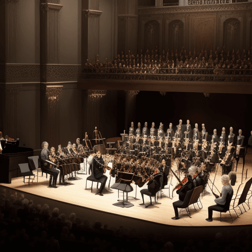 AI generated: Full symphonic Orchestra in Irish Castle 
