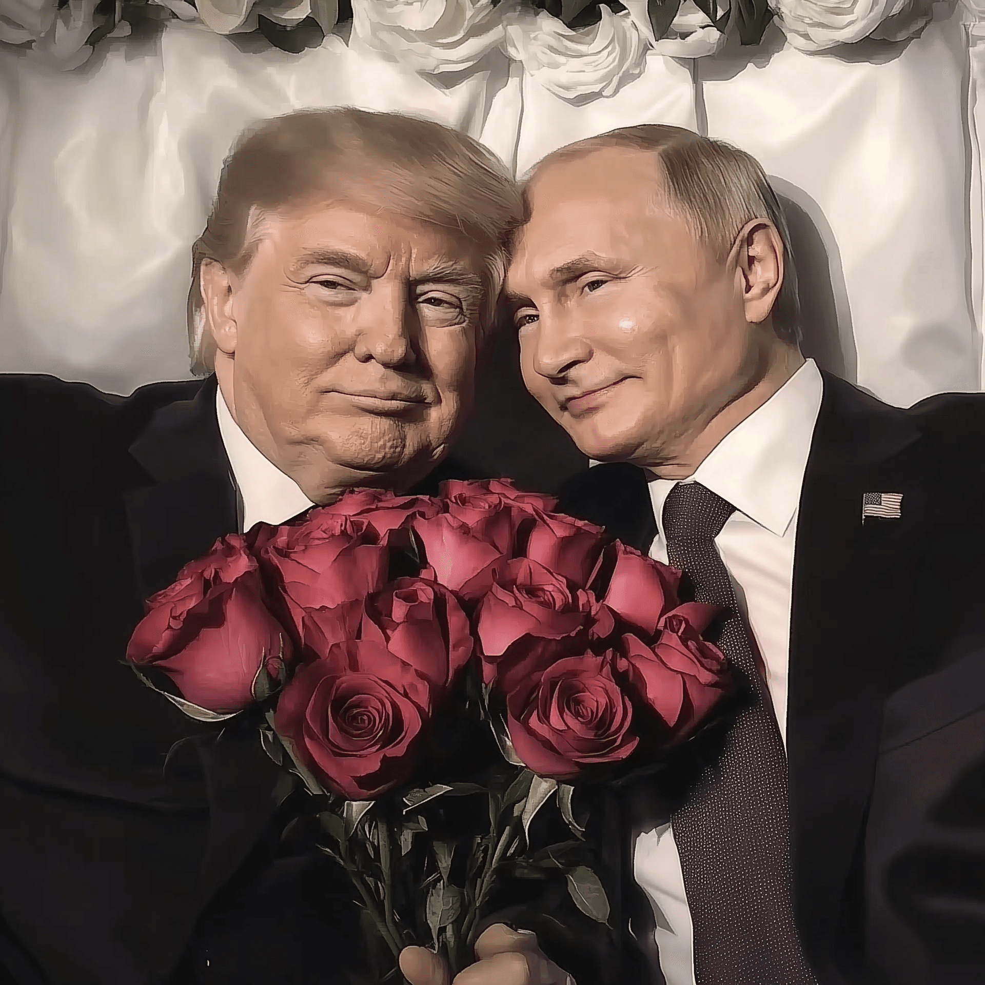 AI generated: trump, putin, roses --ar 1:1