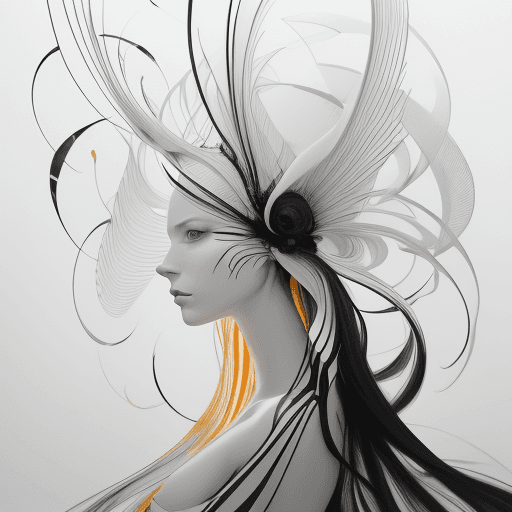 AI generated: Anne Bachelier's illustration style is conceptual (((op art))), in which the width and distance betw...