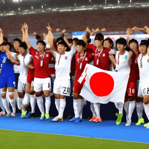 AI generated: players Japan Cup holders Asian Nations Cup