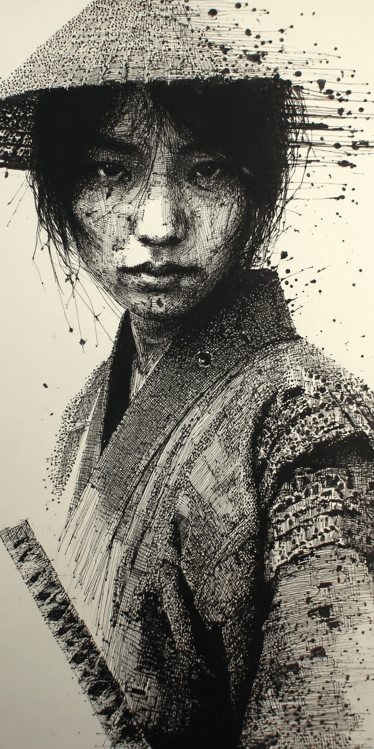 AI generated: warrior --chaos 75 --ar 1:2 --sref 107058802 --profile ooro6tr --stylize 750