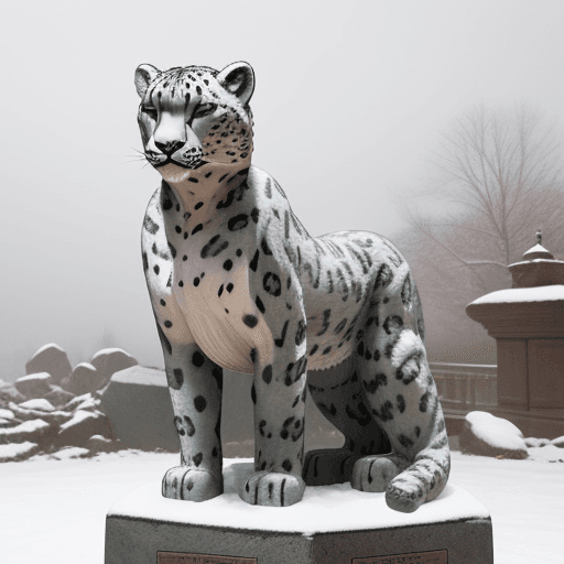 AI generated: snow leopard statue
