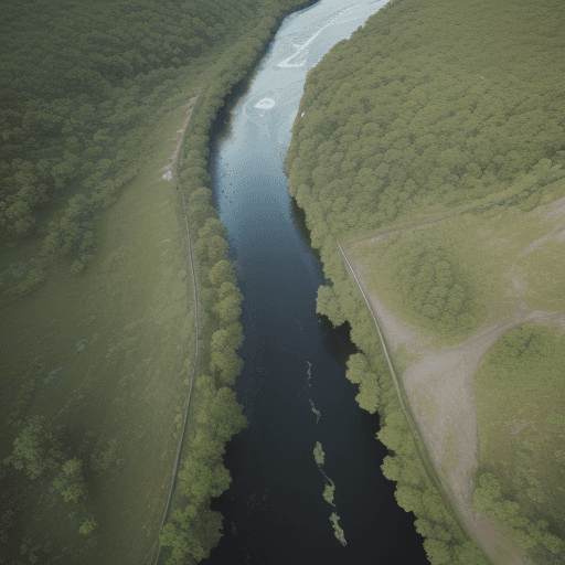 AI generated: River seen from above
