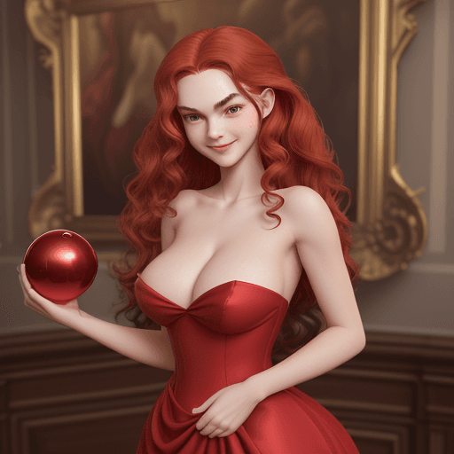 AI generated: A cute 16 year-old elegant and sophisticated girl,naked,sex,Big ass.,Big breast,with long wavy red h...