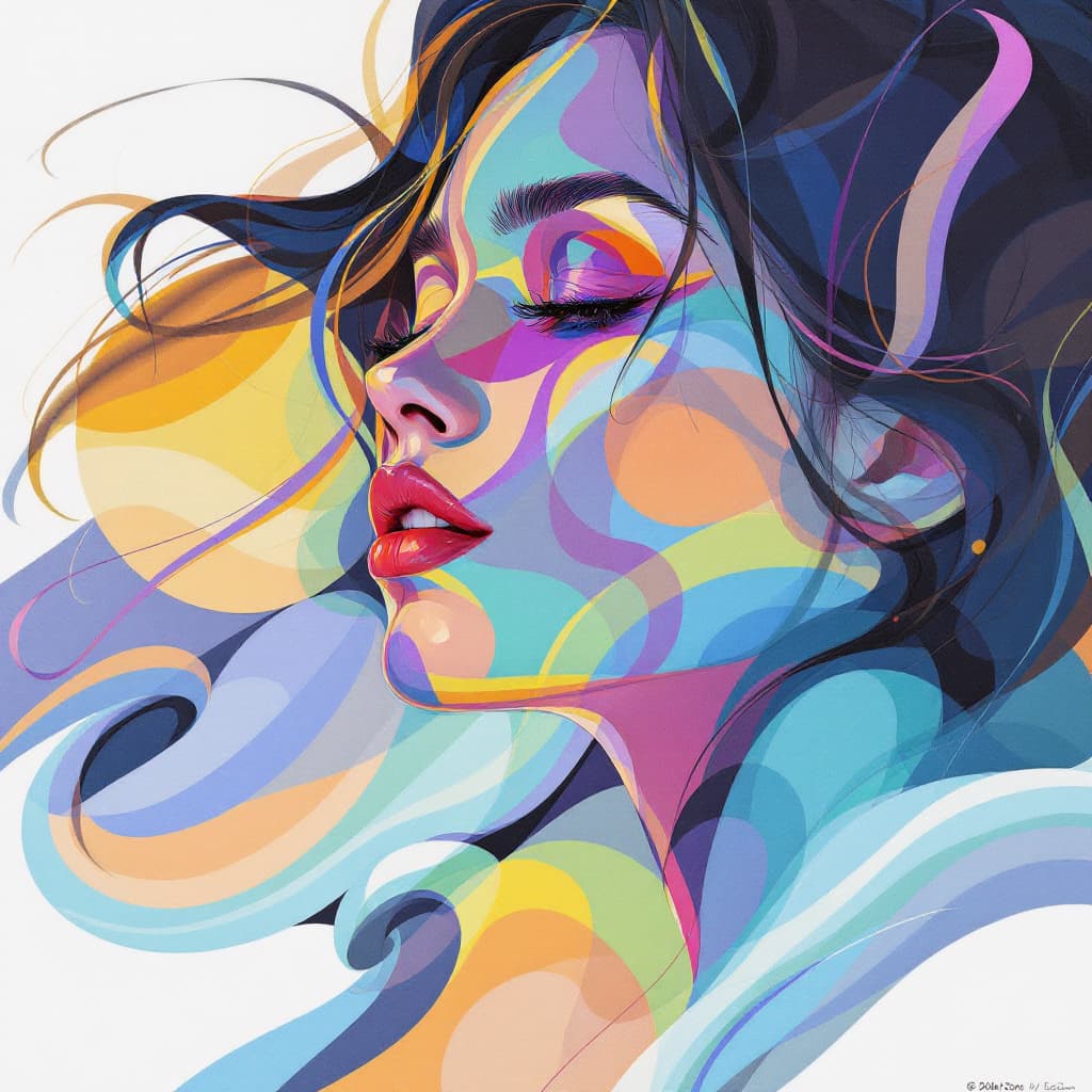 AI generated: a beautiful woman, painting by Lois van Baarle and Greg Rutkowski, Artgerm, beautiful colors, abstra...