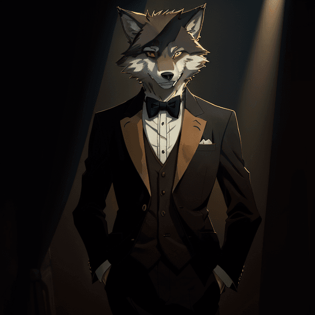 AI generated: high quality art by studio ghibli, moody lighting, anthropomorphic male wolf, teenager, tan fur and ...
