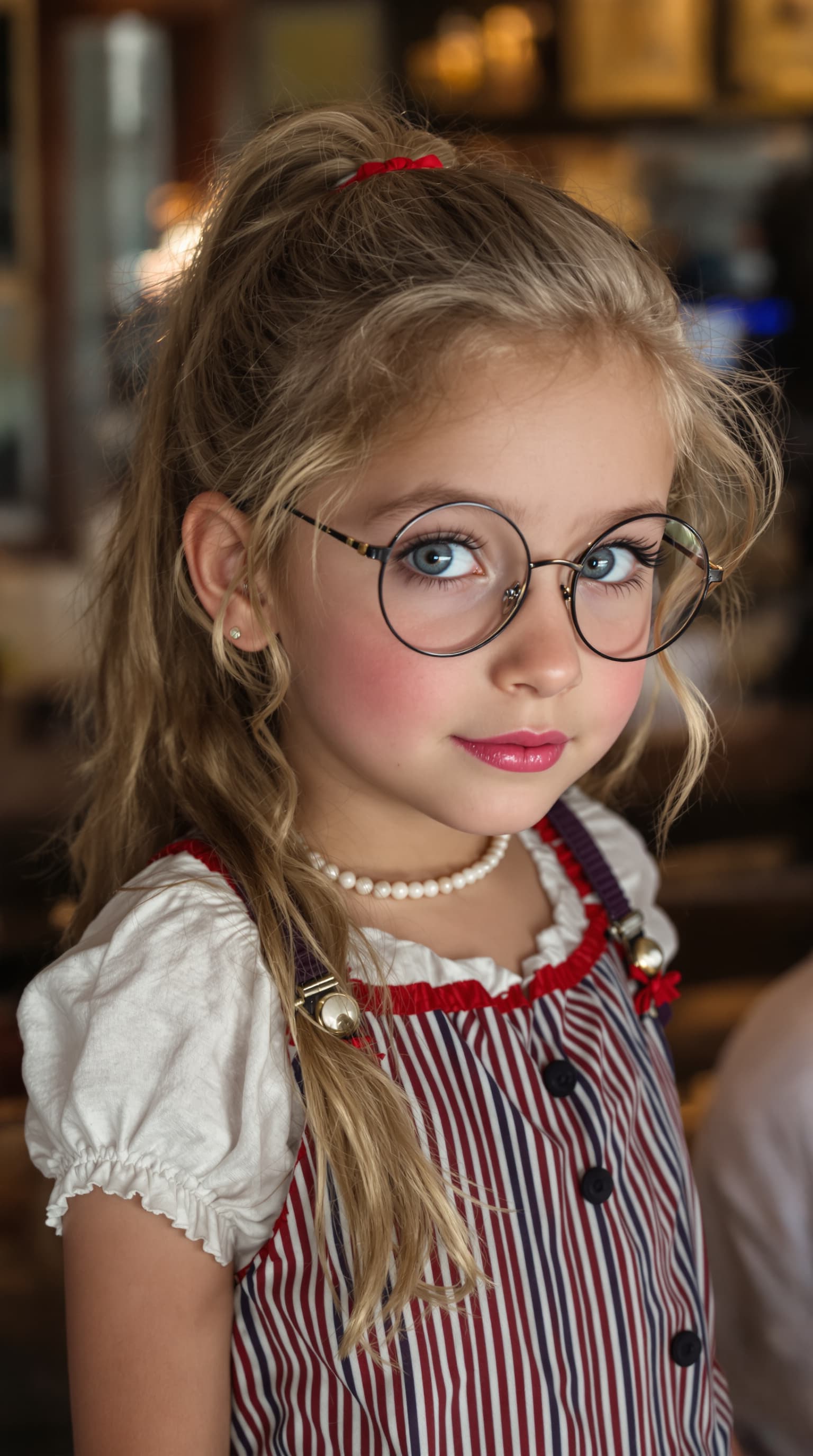 AI generated: A professional photograph captures one of the most beautiful third-grade girls in the world during t...