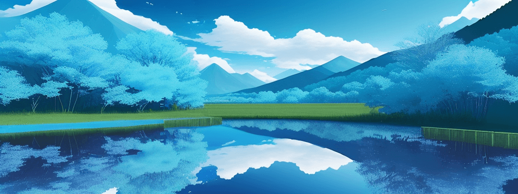 AI generated: landscapes that emphasize the coolness and tranquility of the blue spectrum --ar 3:2 --v 6.0