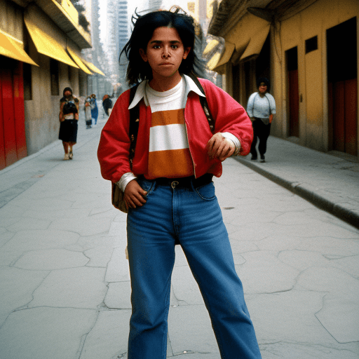 AI generated: A 90s street  photographer in Santiago portraits