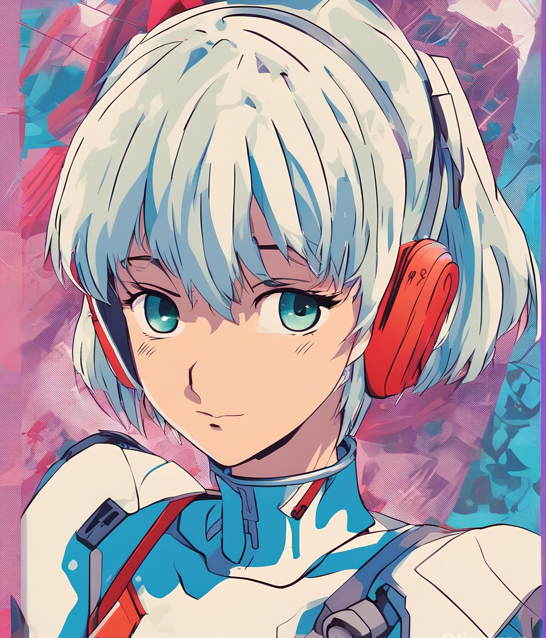 AI generated: rei ayanami 80s style
