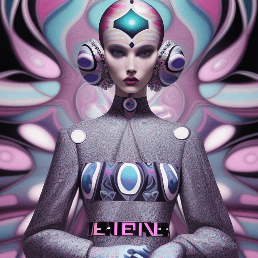 AI generated: character design, geometric print on clothes, luminogram, sharp focus, colorful, clear, detailed, ci...