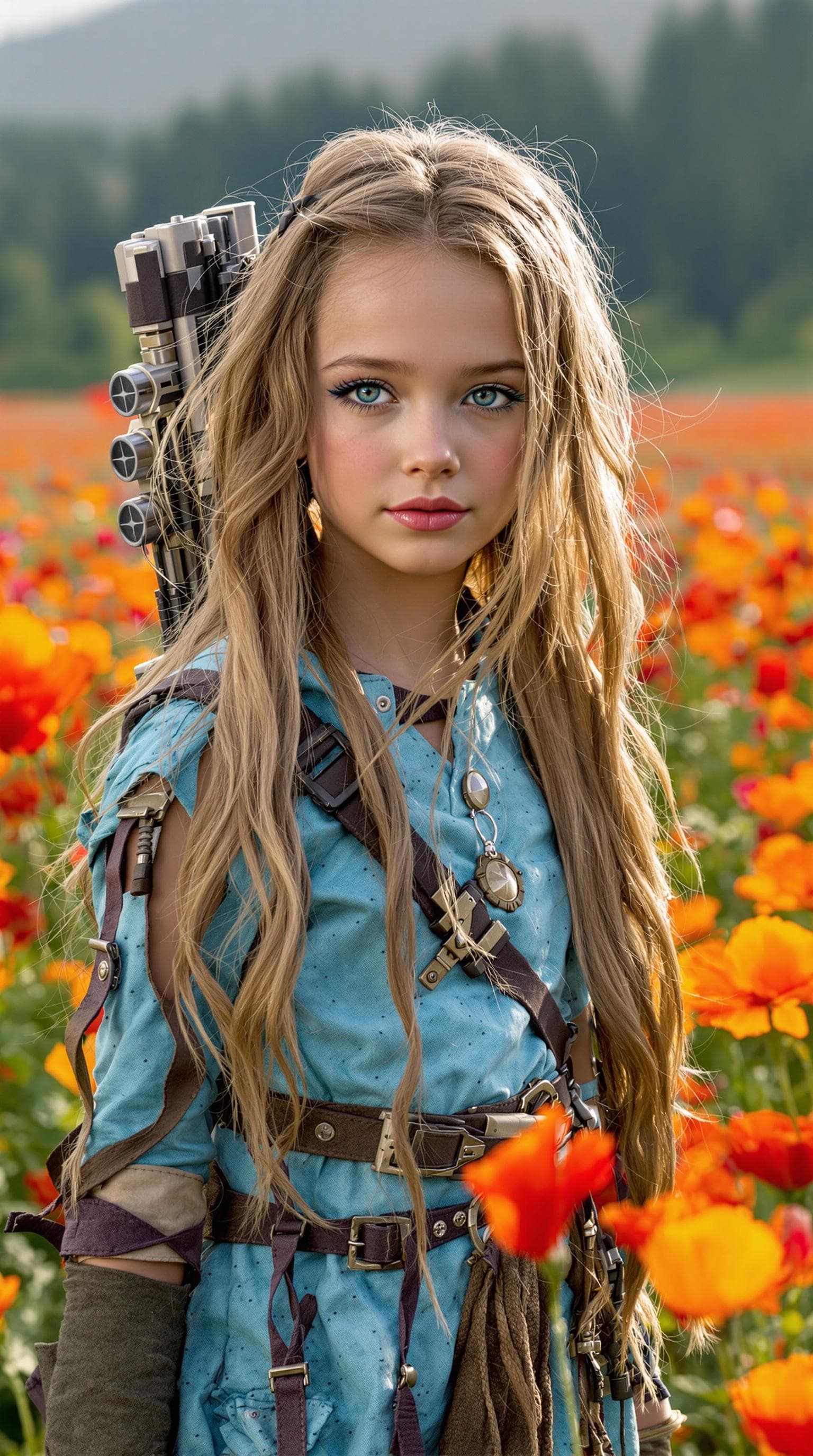 AI generated: a professional photo of a exceptionally beautiful girl in the world, (age 7), (seven year old) of th...