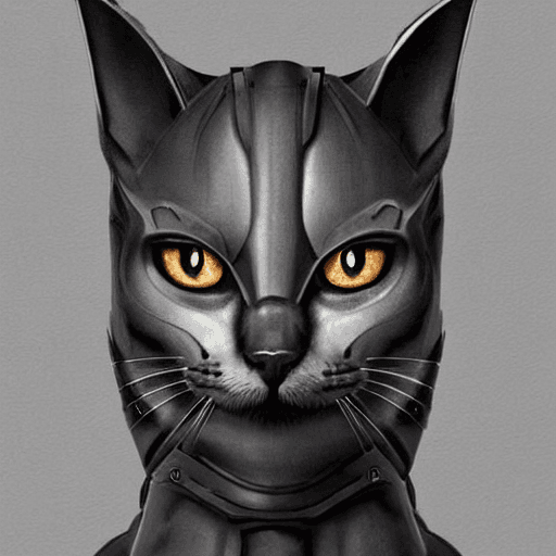AI generated: cat wearing armor lunging towards the camera Trending on Artstation DeviantArt Pinterest furaffinty ...
