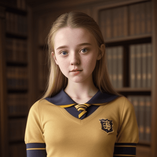 AI generated: hogwarts legacy, poppy sweeting, 18 years old, 4 feet tall, beautiful face, collar-bone, perfect bod...