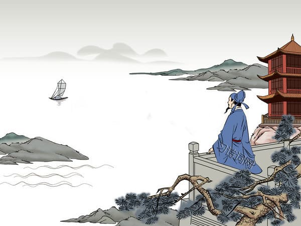AI generated: 黄鹤楼 长江 帆船