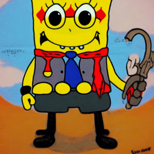 AI generated: sponge bob as warrior
