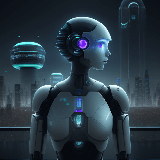 AI generated: Here's the illustration capturing the essence of a futuristic city where androids ponder their exist...