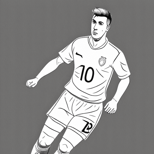 AI generated: coloring page for adults, footballer image Miroslav Stefanovic, white background, clean line art, fi...