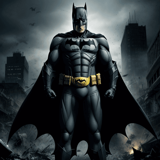 AI generated: Batman in war,4 k, ultra HD 